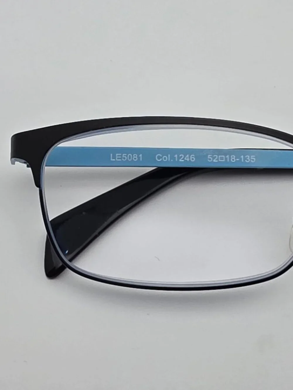 Legre LE5081 Col. 1246 Black on Sky Blue Eyeglasses Frame w/ Case 52-18-135